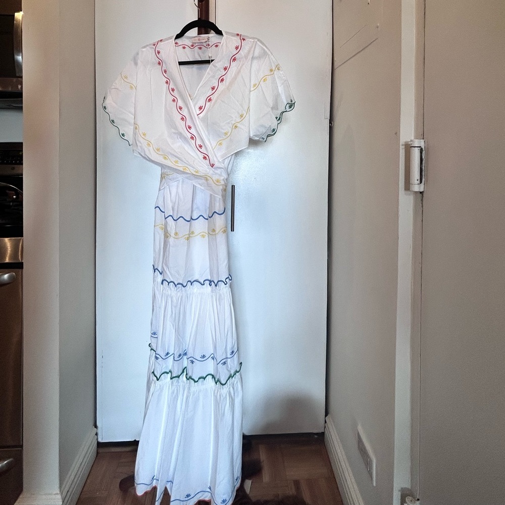 Tory Burch Scallop Embroidered White Size 00 Dress